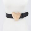 Hammered Heart Buckle Plus-Size Faux Leather Belt