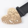 Hammered Heart Buckle Plus-Size Faux Leather Belt