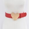 Hammered Heart Buckle Plus-Size Faux Leather Belt