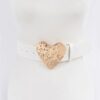 Hammered Heart Buckle Plus-Size Faux Leather Belt