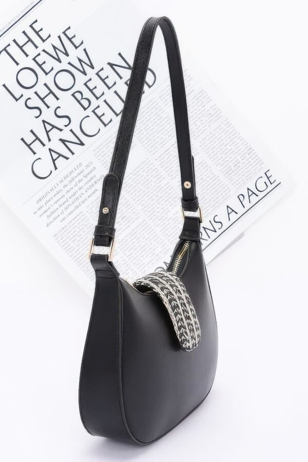 Compact Faux Leather Hobo Bag with Chain Strap