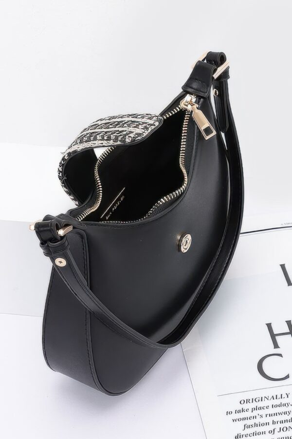 Compact Faux Leather Hobo Bag with Chain Strap