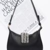 Compact Faux Leather Hobo Bag with Chain Strap