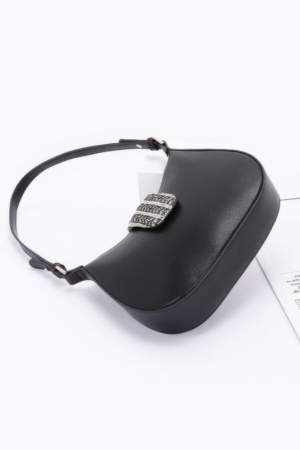 Compact Faux Leather Hobo Bag with Chain Strap