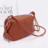 Embossed Faux Leather Camera Bag – Textured Woven Detail
