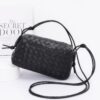Embossed Faux Leather Camera Bag – Textured Woven Detail