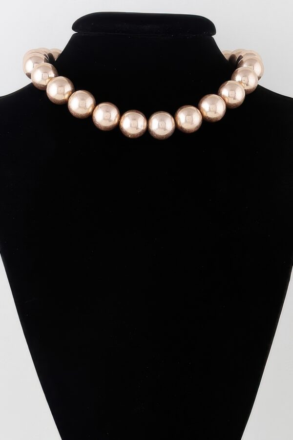 Beaded Statement Necklace with Oversized Shiny Beads