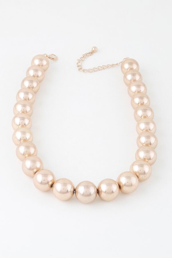 Beaded Statement Necklace with Oversized Shiny Beads