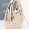Gilded Chain Acrylic Clutch – Gold Metallic