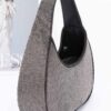 Rhinestone Hobo Bag with Chain Strap – Compact Sparkle