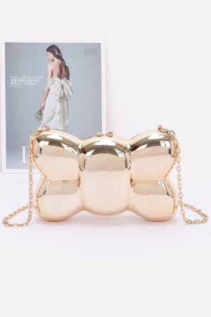Acrylic Case Bag – Bow-Shaped Glossy Clutch