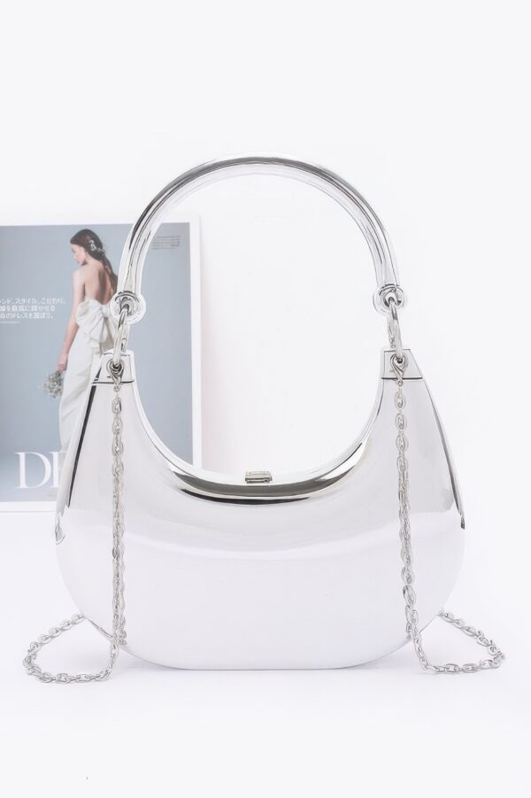 Acrylic Case Bag – Slim Gloss Clutch with Detachable Chain