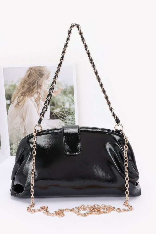 Enamel Frame Shoulder Bag – Patent-Look Polyurethane