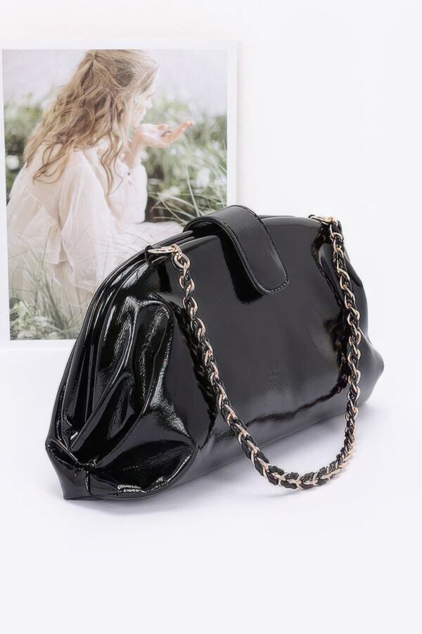 Enamel Frame Shoulder Bag – Patent-Look Polyurethane