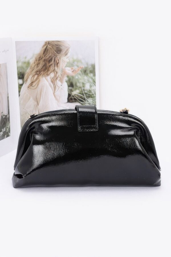 Enamel Frame Shoulder Bag – Patent-Look Polyurethane