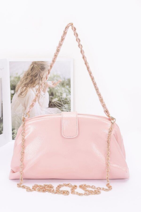 Enamel Frame Shoulder Bag – Patent-Look Polyurethane