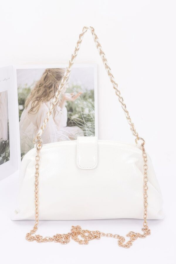 Enamel Frame Shoulder Bag – Patent-Look Polyurethane