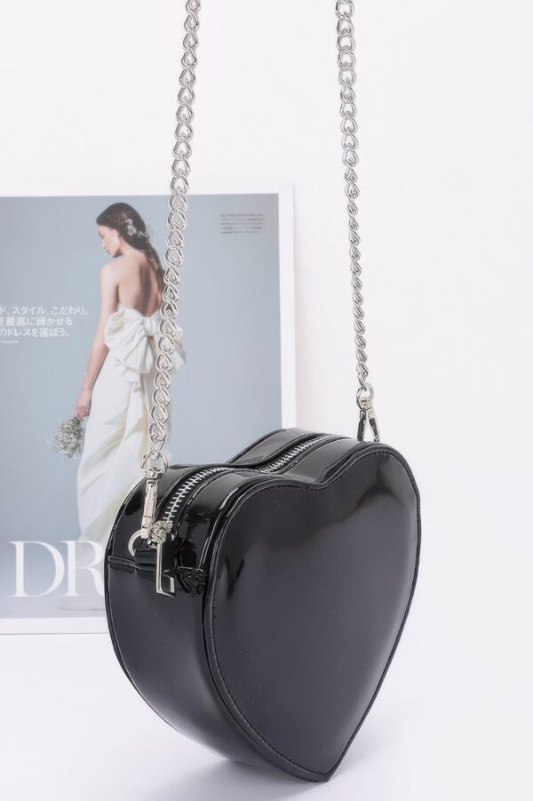 Enamel Heart Crossbody Bag with Glossy Finish