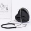 Enamel Heart Crossbody Bag with Glossy Finish