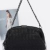 Faux Leather Shoulder Bag with Braided Frame