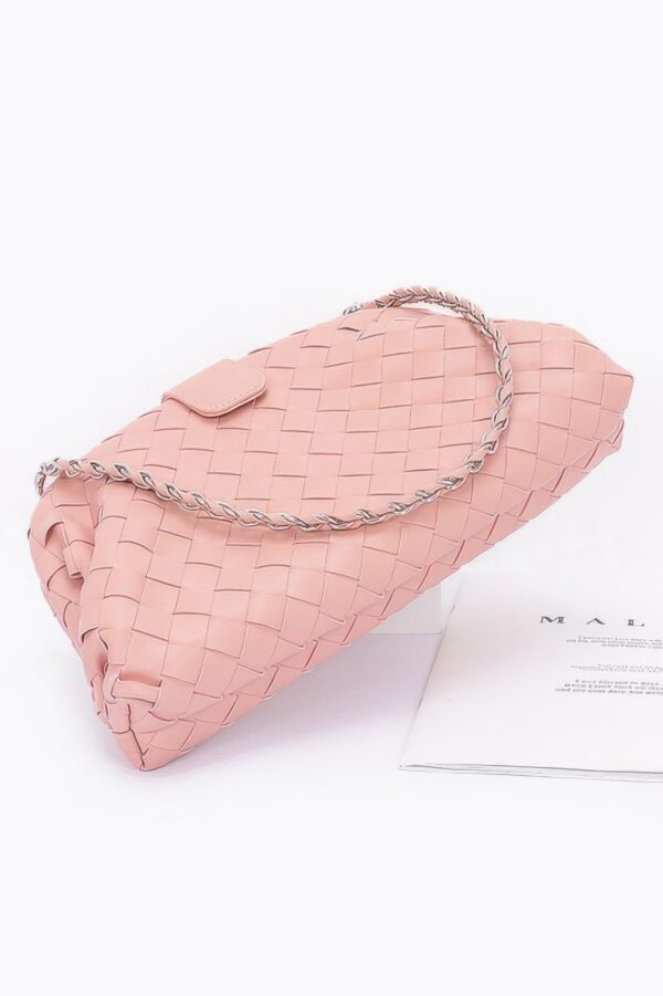 Faux Leather Shoulder Bag with Braided Frame