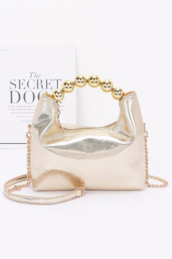 Metallic CCB Ball Handle Mini Evening Bag