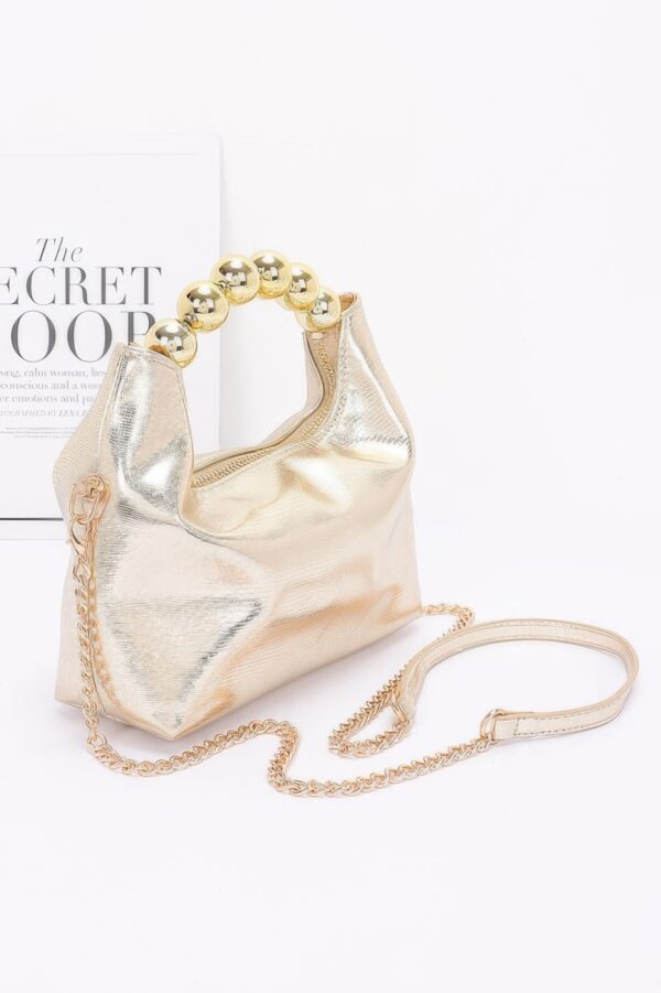 Metallic CCB Ball Handle Mini Evening Bag