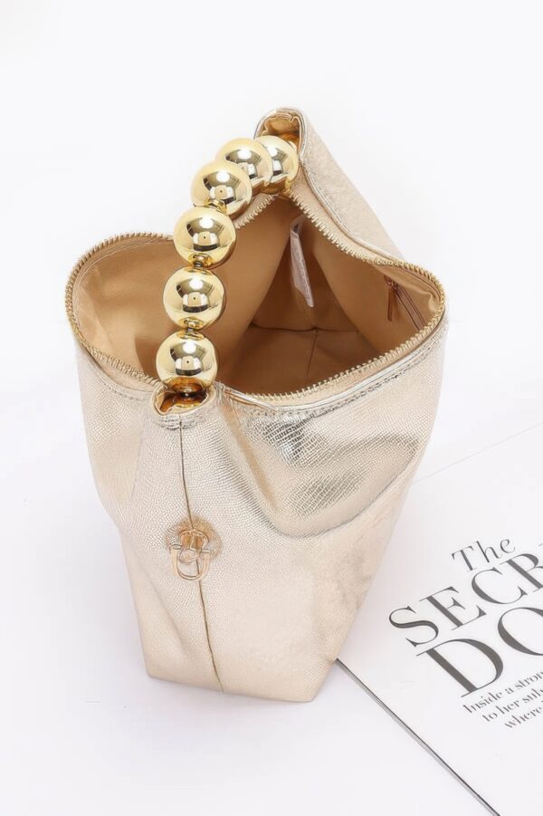 Metallic CCB Ball Handle Mini Evening Bag