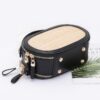 Faux Straw Bowling Bag with Chain Strap