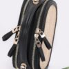 Faux Straw Bowling Bag with Chain Strap