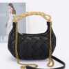 Structured Faux Leather Bag with Braided Metal Handle