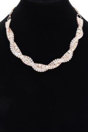Rhinestone Necklace – Gold-Tone 23″ Chain