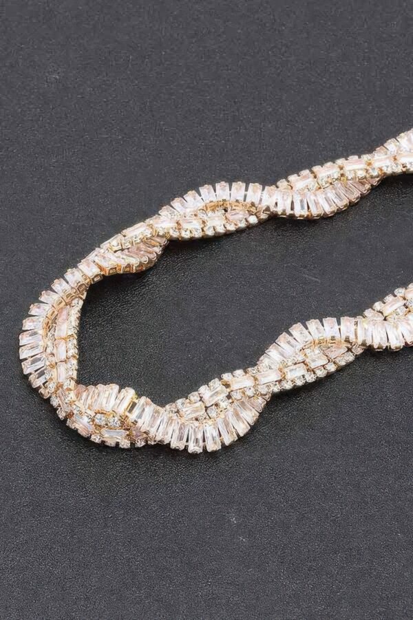 Rhinestone Necklace – Gold-Tone 23″ Chain