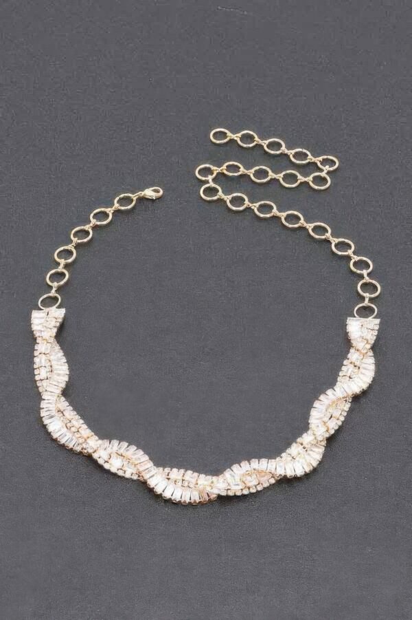 Rhinestone Necklace – Gold-Tone 23″ Chain