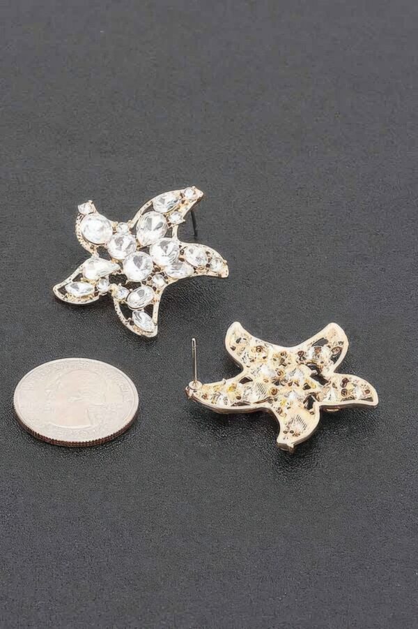 Rhinestone Starfish Party Earrings