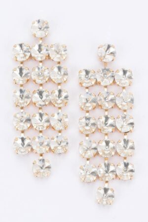 Rhinestone Drop Party Earrings – Cascading Sparkle