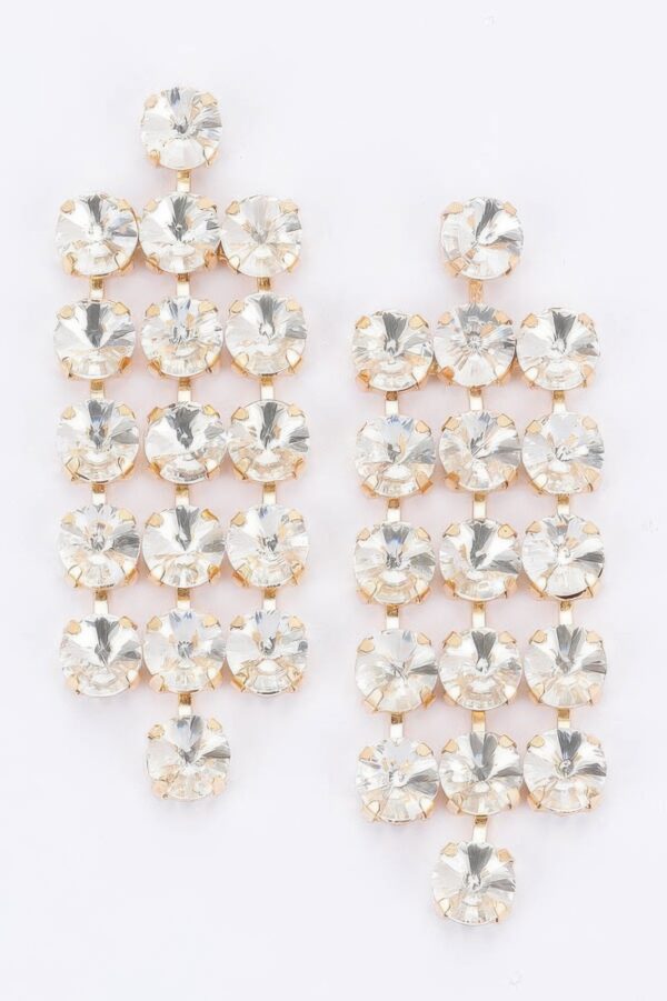 Rhinestone Drop Party Earrings – Cascading Sparkle