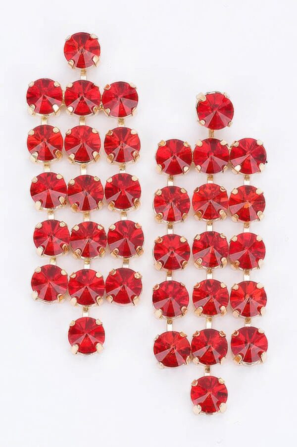 Rhinestone Drop Party Earrings – Cascading Sparkle