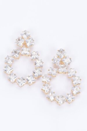Layered Sculptural Rhinestone Party Earrings