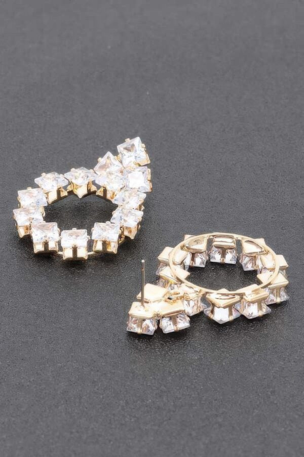 Layered Sculptural Rhinestone Party Earrings