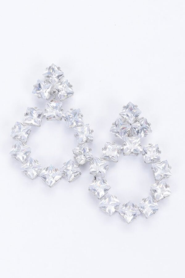 Layered Sculptural Rhinestone Party Earrings