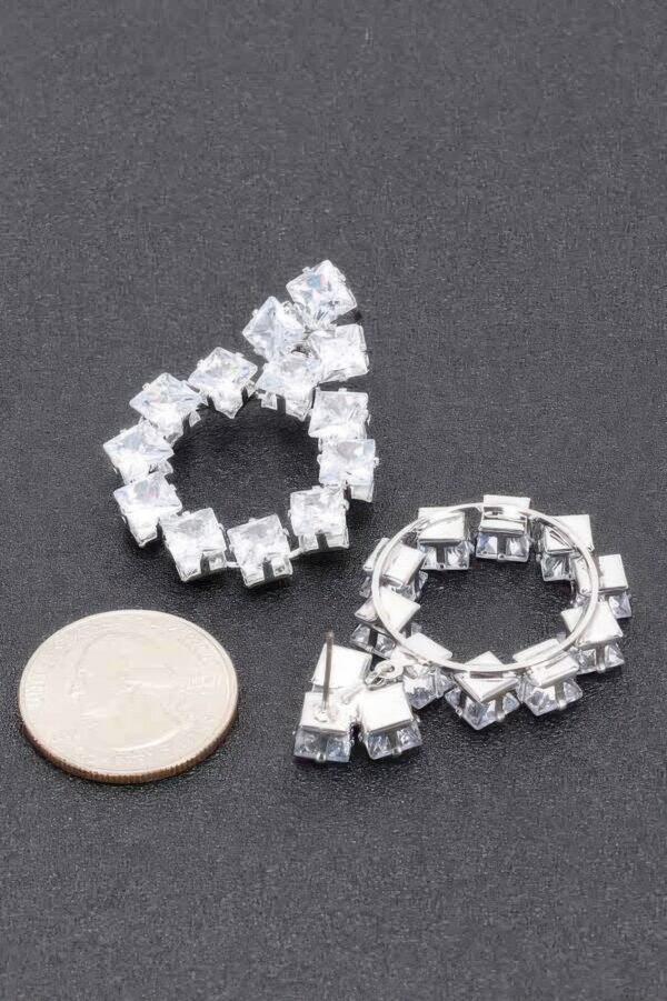 Layered Sculptural Rhinestone Party Earrings