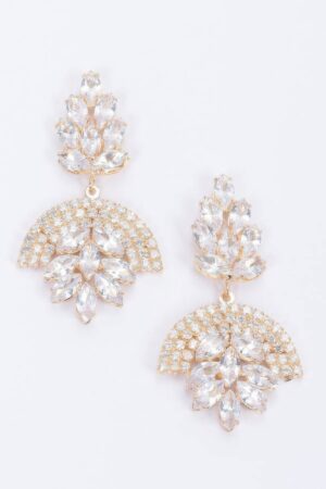 Rhinestone Party Earrings – Elongated Drop
