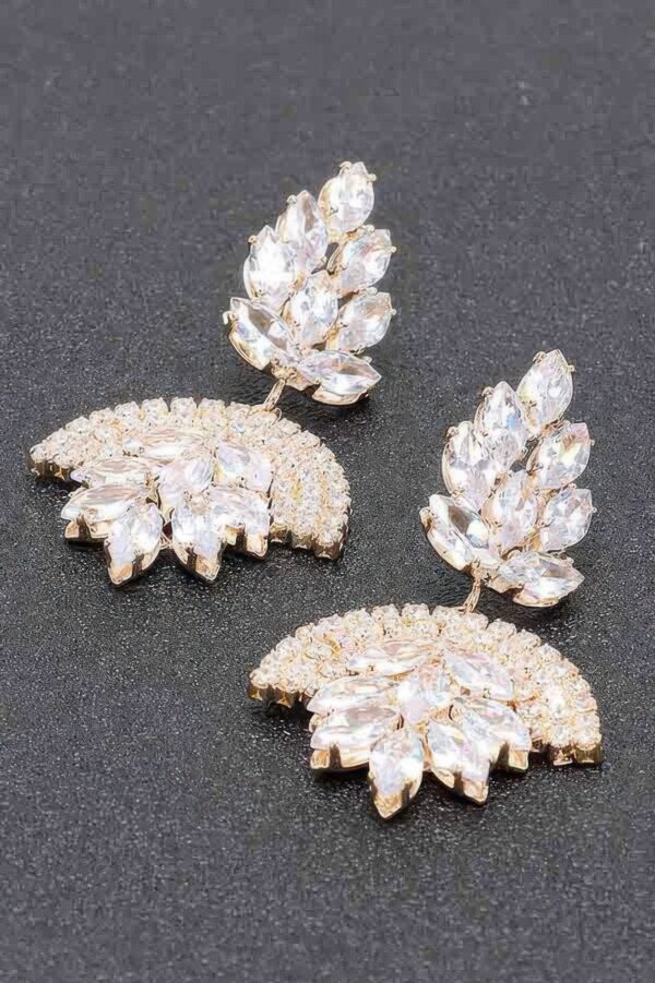 Rhinestone Party Earrings – Elongated Drop