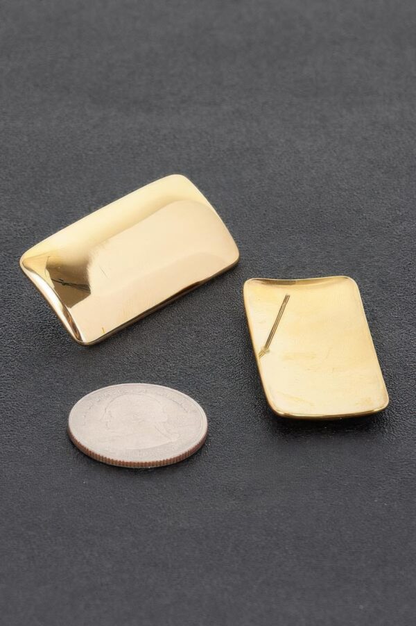 Gold-Plated Rectangular Statement Earrings