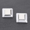 Gold-Plated Rectangular Metal Earrings – Polished Gold