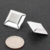 Gold-Plated Rectangular Metal Earrings – Polished Gold