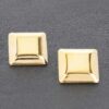Gold-Plated Rectangular Metal Earrings – Polished Gold