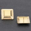 Gold-Plated Rectangular Metal Earrings – Polished Gold