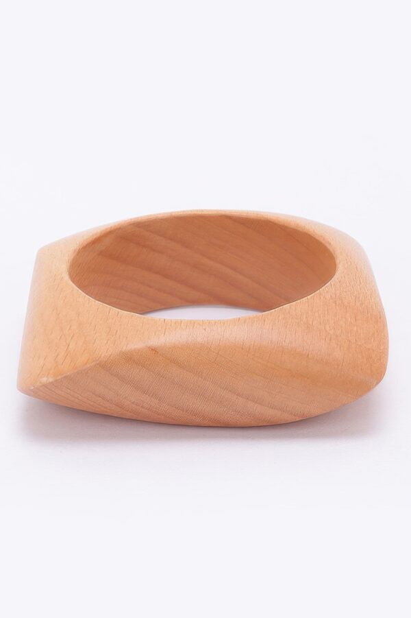 Wood Bracelet – Smooth Curved Natural Finish